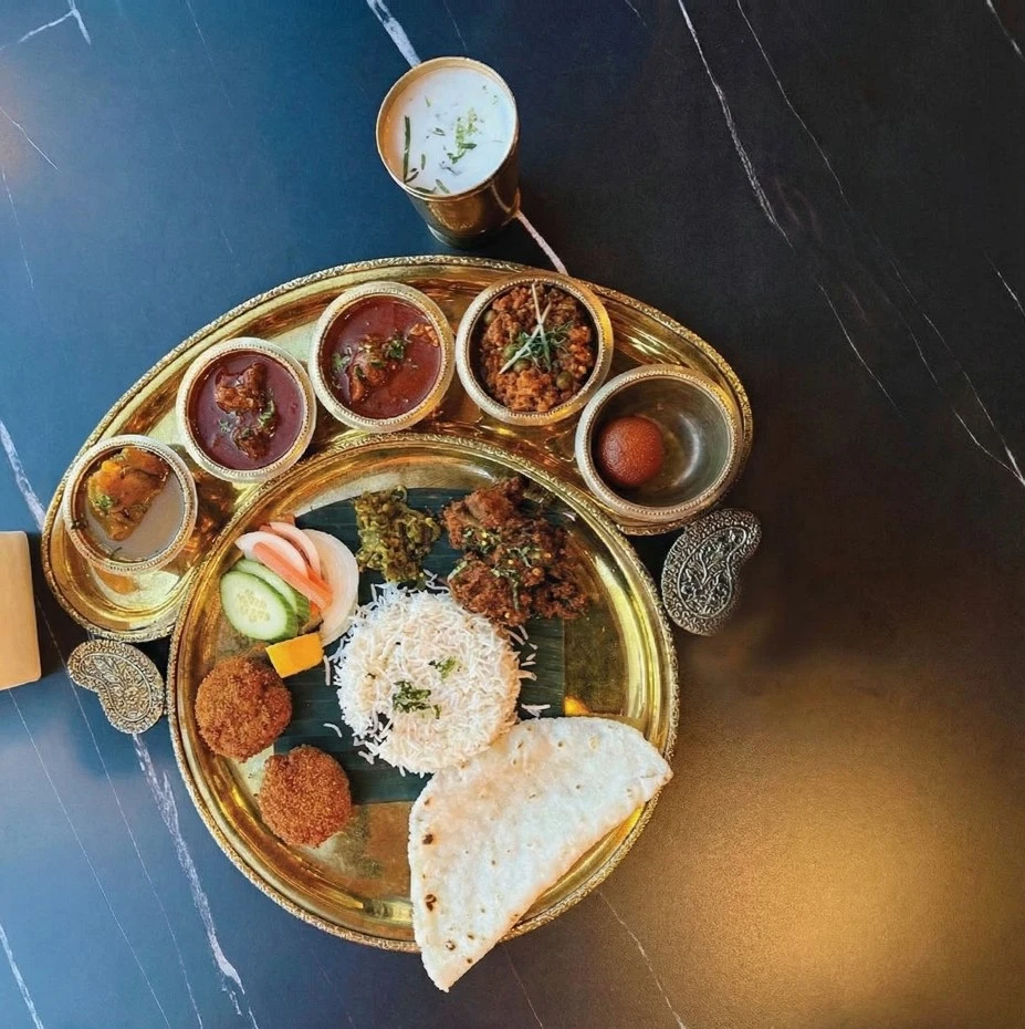 Mutton Thaali traditional Indian meal at Vivaan's Yummies Calgary NE